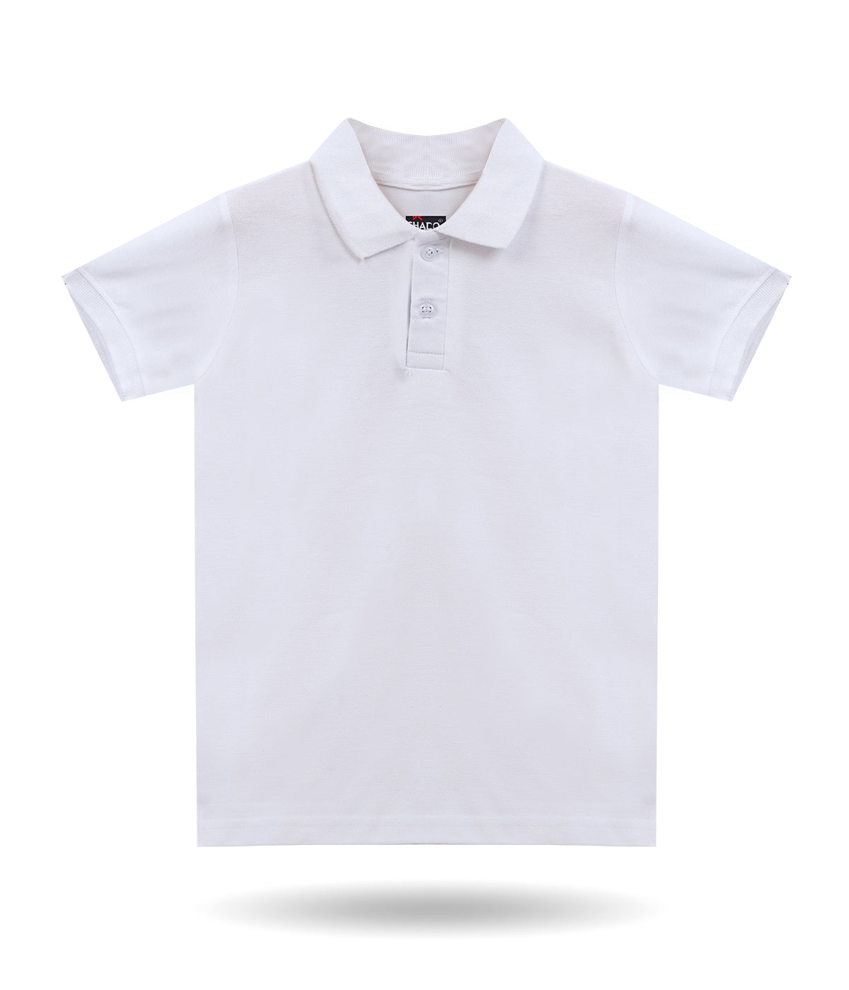 DECHADO - BOYS 100% COTTON SOLID POLO - WHITE