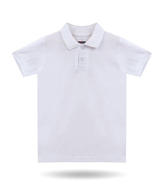 DECHADO - BOYS 100% COTTON SOLID POLO - WHITE