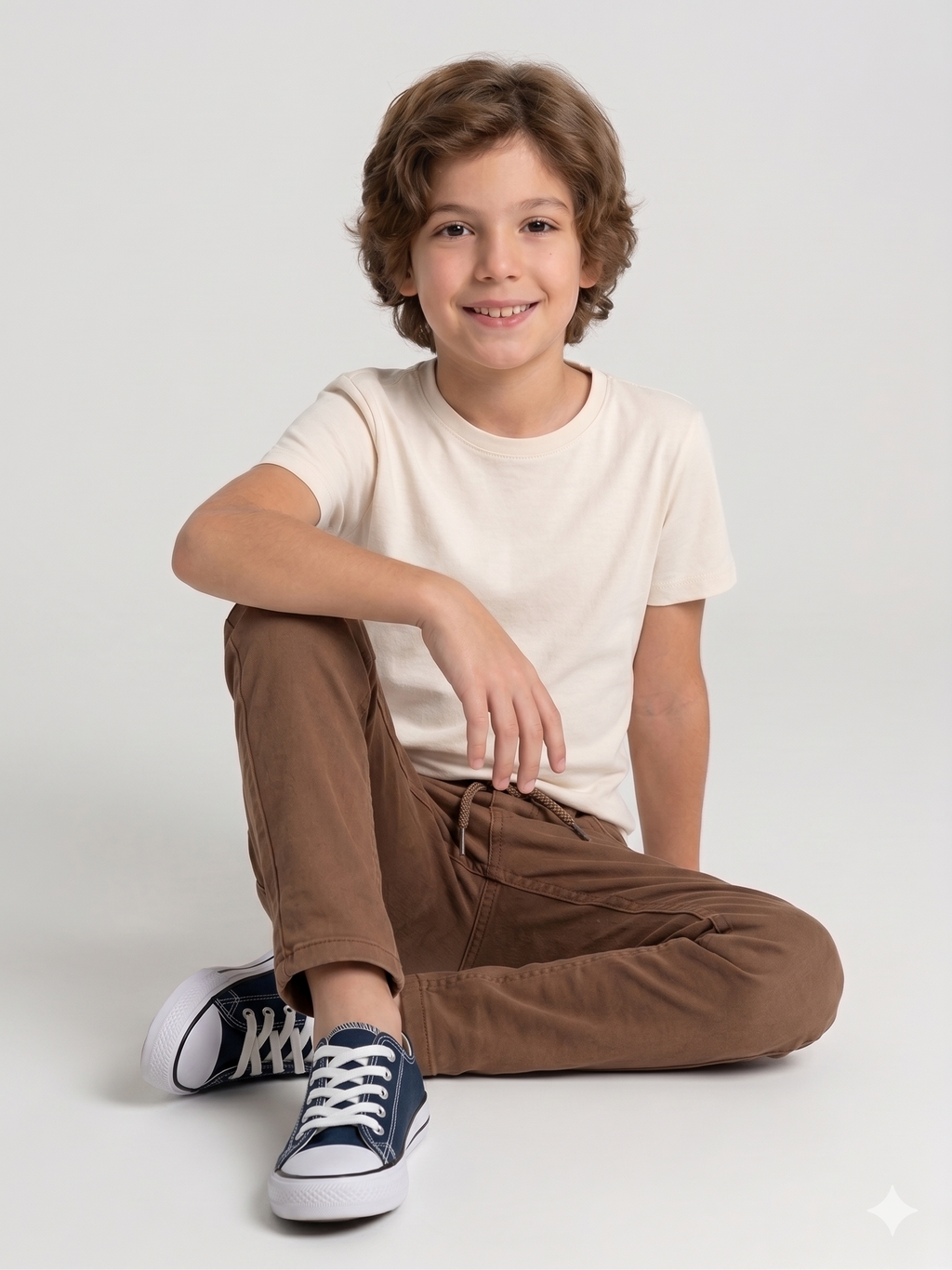 Dechado - Boys 100% Cotton Solid T-Shirt – Ivory | Soft & Comfortable Casual Tee (2-16 Years)