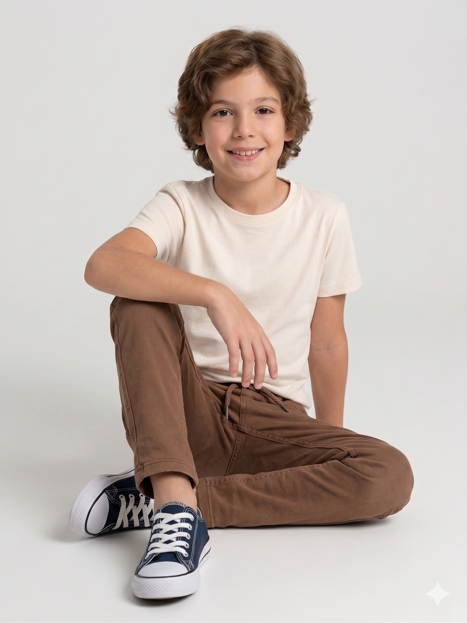 Dechado - Boys 100% Cotton Solid T-Shirt – Ivory | Soft & Comfortable Casual Tee (2-16 Years)