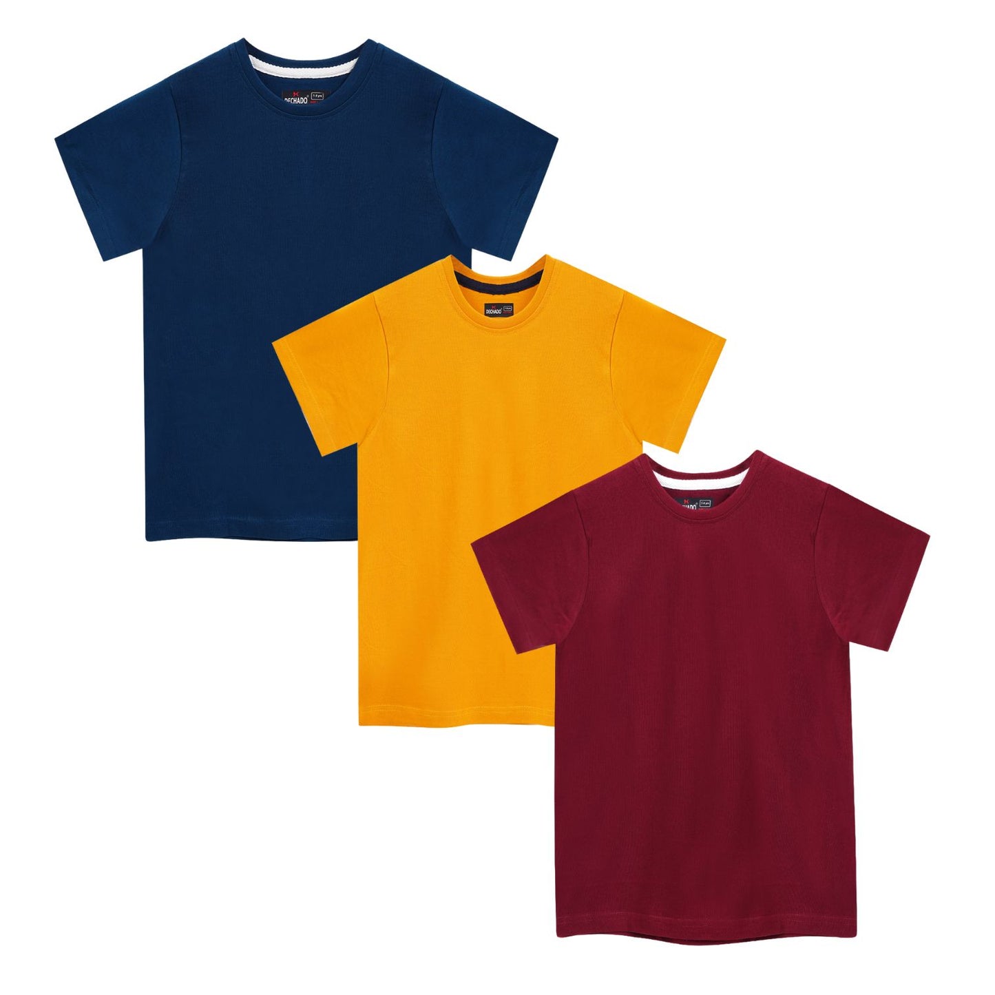 Dechado Boys Solid Pure Cotton Regular T Shirt