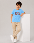 Dechado Boys Sky Blue Tokyo Printed Cotton T-Shirt | Round Neck | Half Sleeve | Casual Wear (2–16 Years)