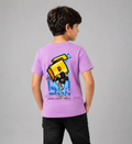 DECHADO Kids Lavender Graphic Printed 100% Cotton T-Shirt | Round Neck Half Sleeve Casual Tee | 2-16 Years