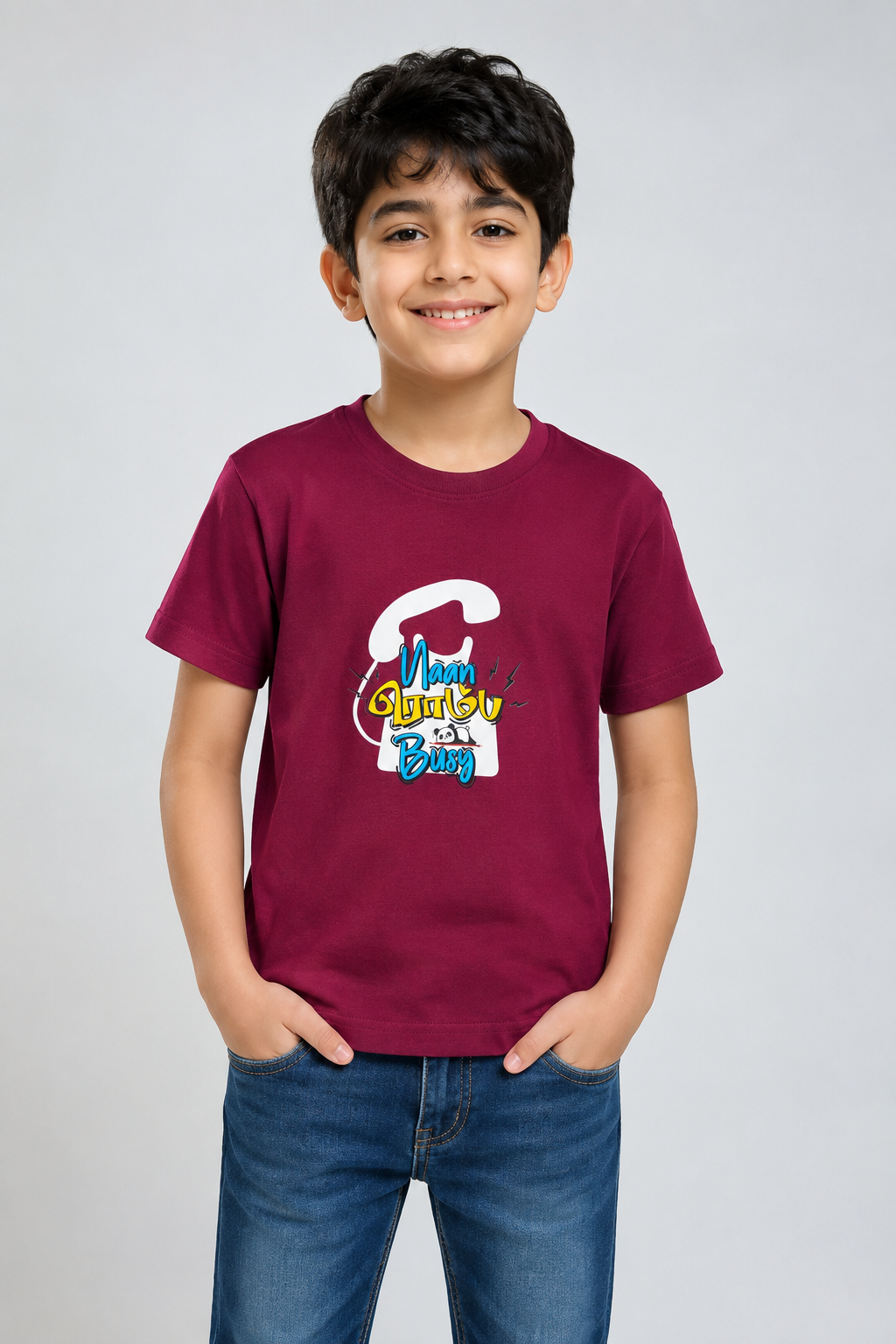 Dechado Boys Printed Pure Cotton T Shirt