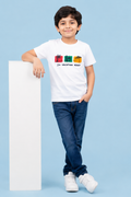 Dechado Vacation Ready Kids White Cotton T-Shirt | Half Sleeve Graphic Tee | Ages 2-16