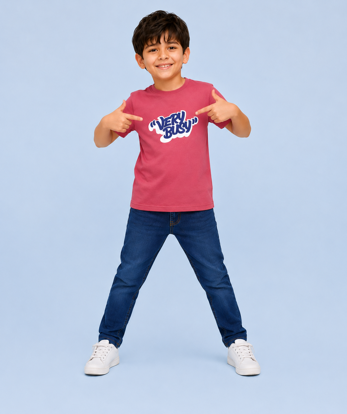 Dechado Boys Premium Cotton Graphic Onion Pink T-Shirt – "Very Busy" Print | 2–16 Years