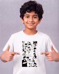 Kids White Vijay Graphic Printed T-Shirt | 100% Cotton Round Neck Half Sleeve | 2-16 Years