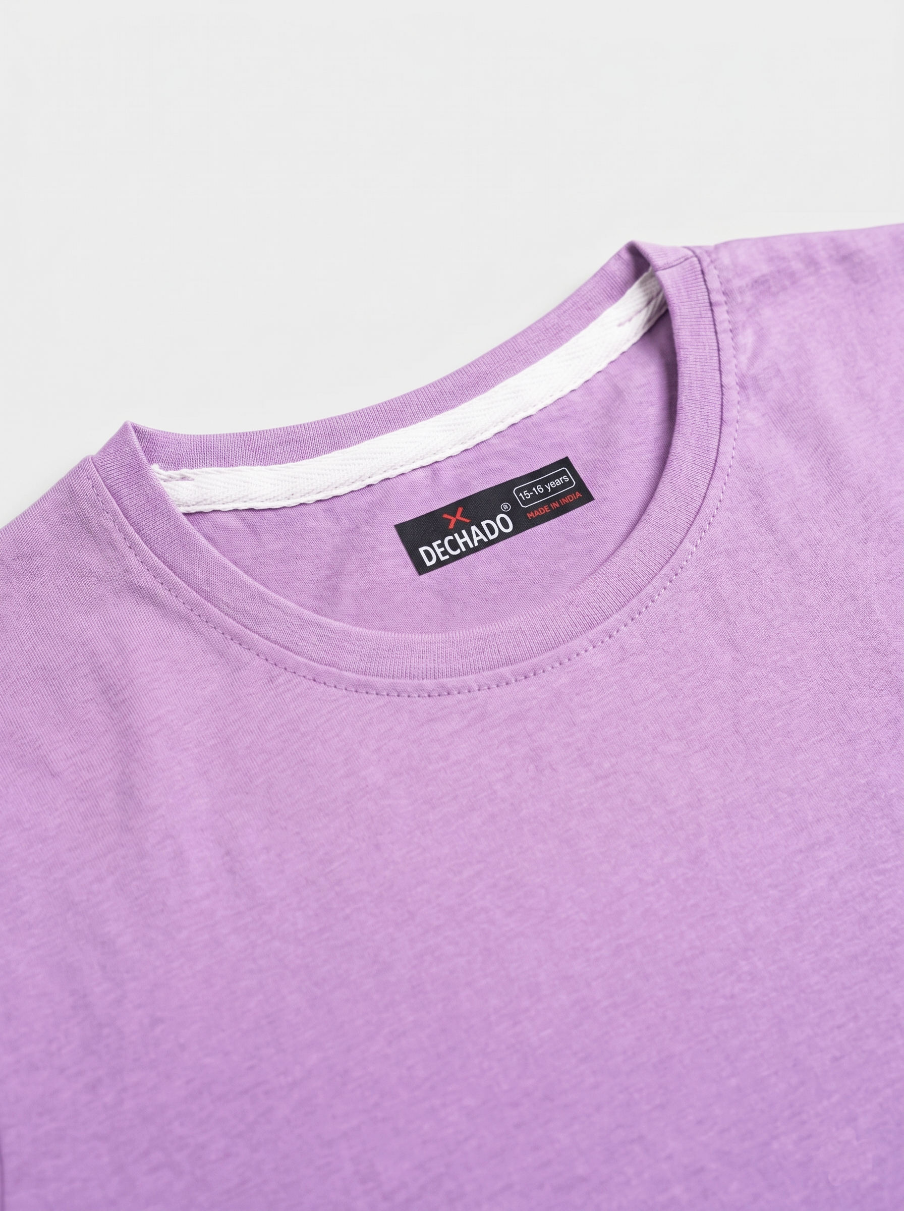 Dechado- Boys 100% Pure Cotton Crew Neck T-Shirt (Ages 2-16) – Pastel Lavender