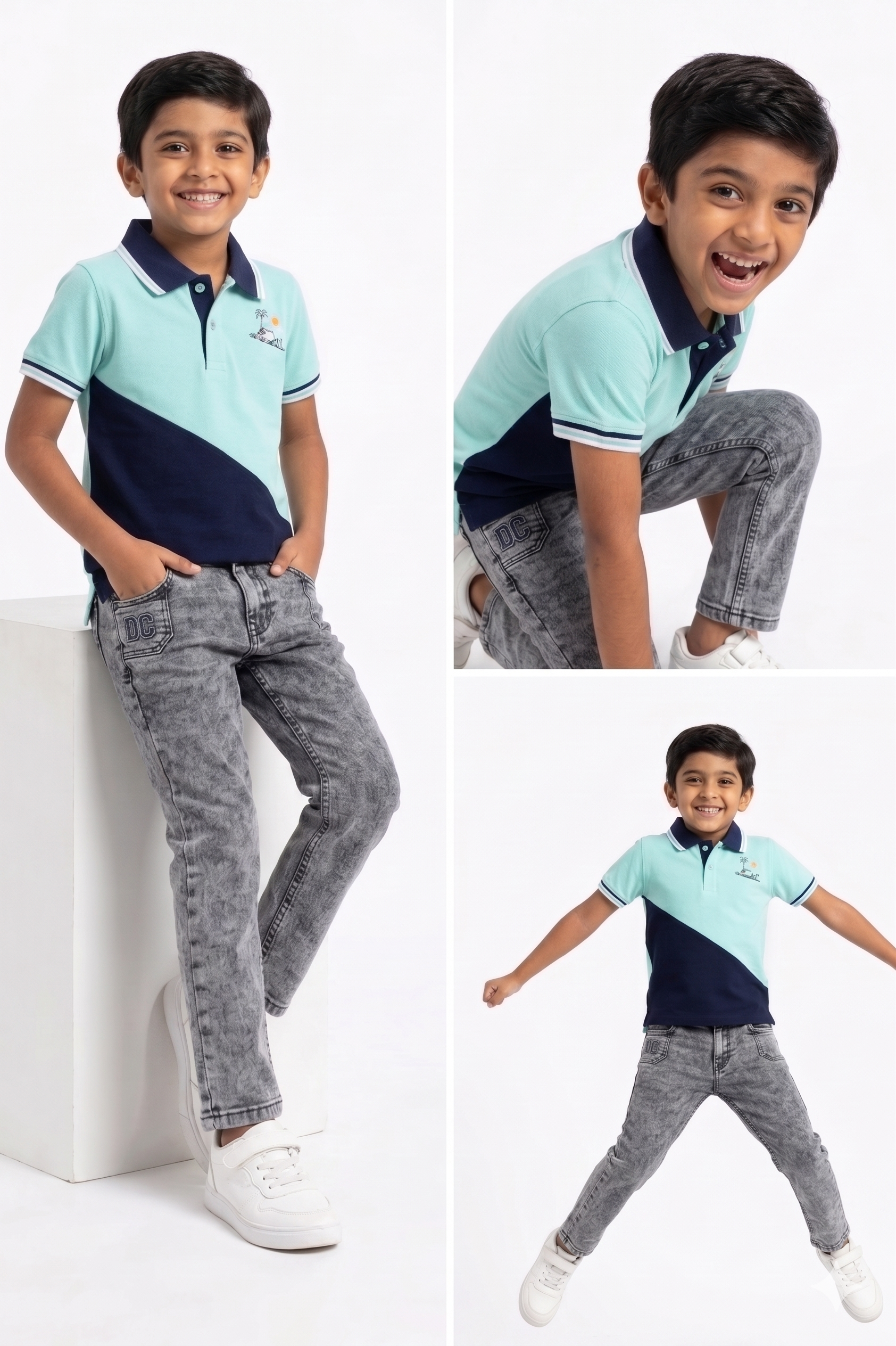 Dechado Boys Solid Pure Cotton T Shirt