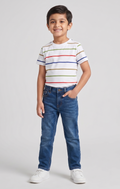 Dechado Boys Striped Pure Cotton T Shirt