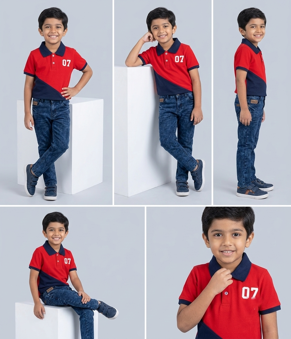Dechado Boys Solid Pure Cotton T Shirt