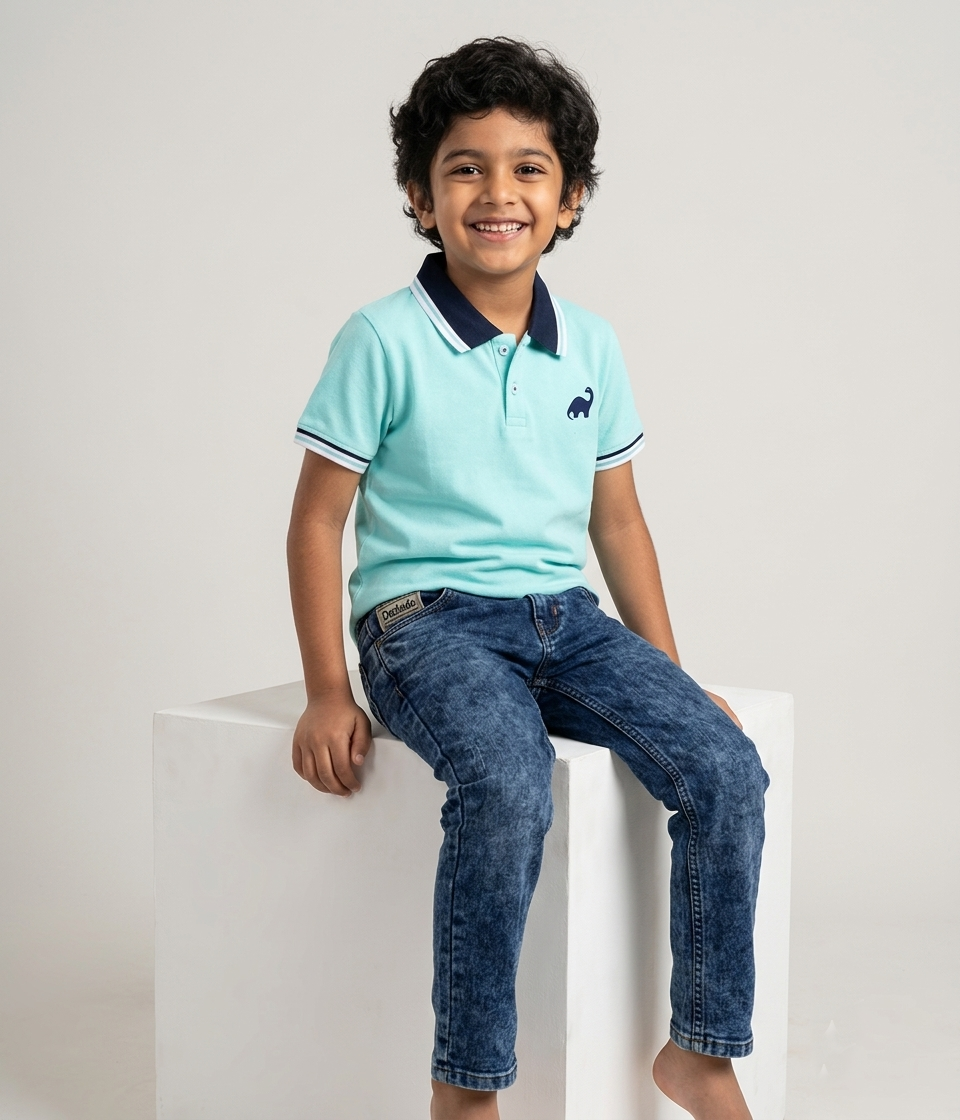 Dechado Boys Solid Pure Cotton T Shirt