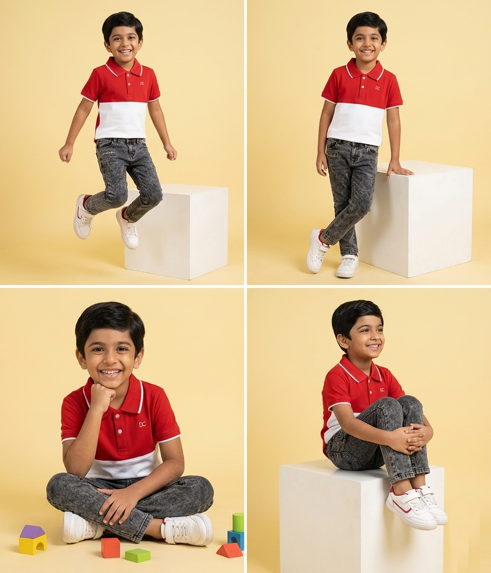 Dechado Boys Solid Pure Cotton T Shirt