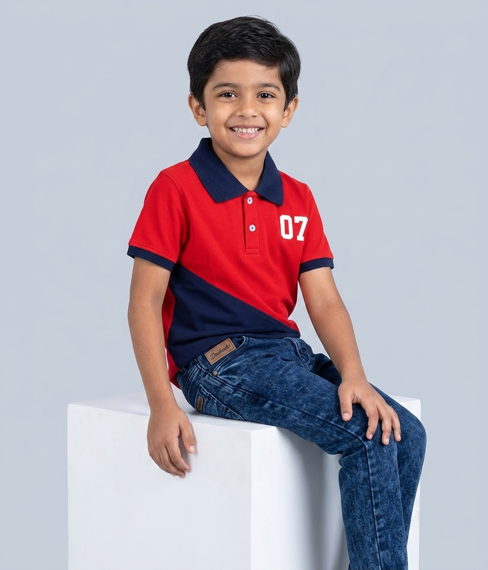Dechado Boys Solid Pure Cotton T Shirt