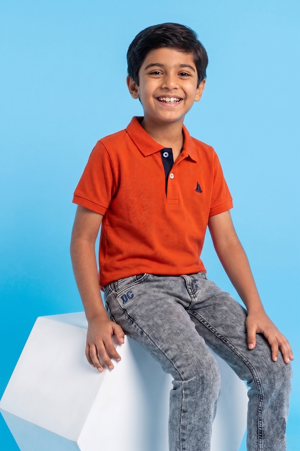 Dechado Boys Solid Pure Cotton T Shirt