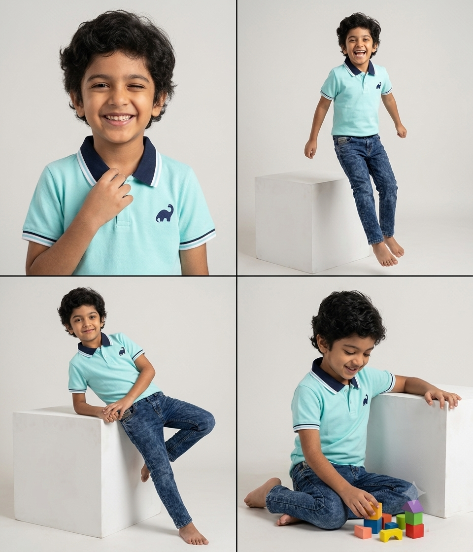Dechado Boys Solid Pure Cotton T Shirt