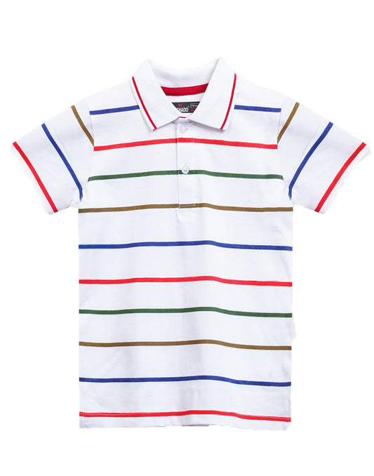 Dechado - 100% Cotton Boys Striped Polo T Shirt