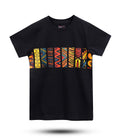 Boys Striped Pure Cotton Regular T Shirt  (Black, Pack of 1)
