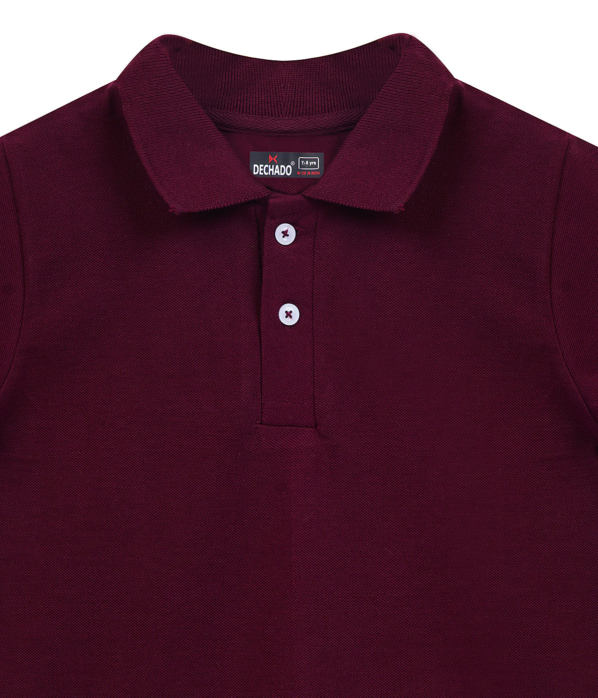 DECHADO - BOYS 100% COTTON SOLID POLO - MAROON