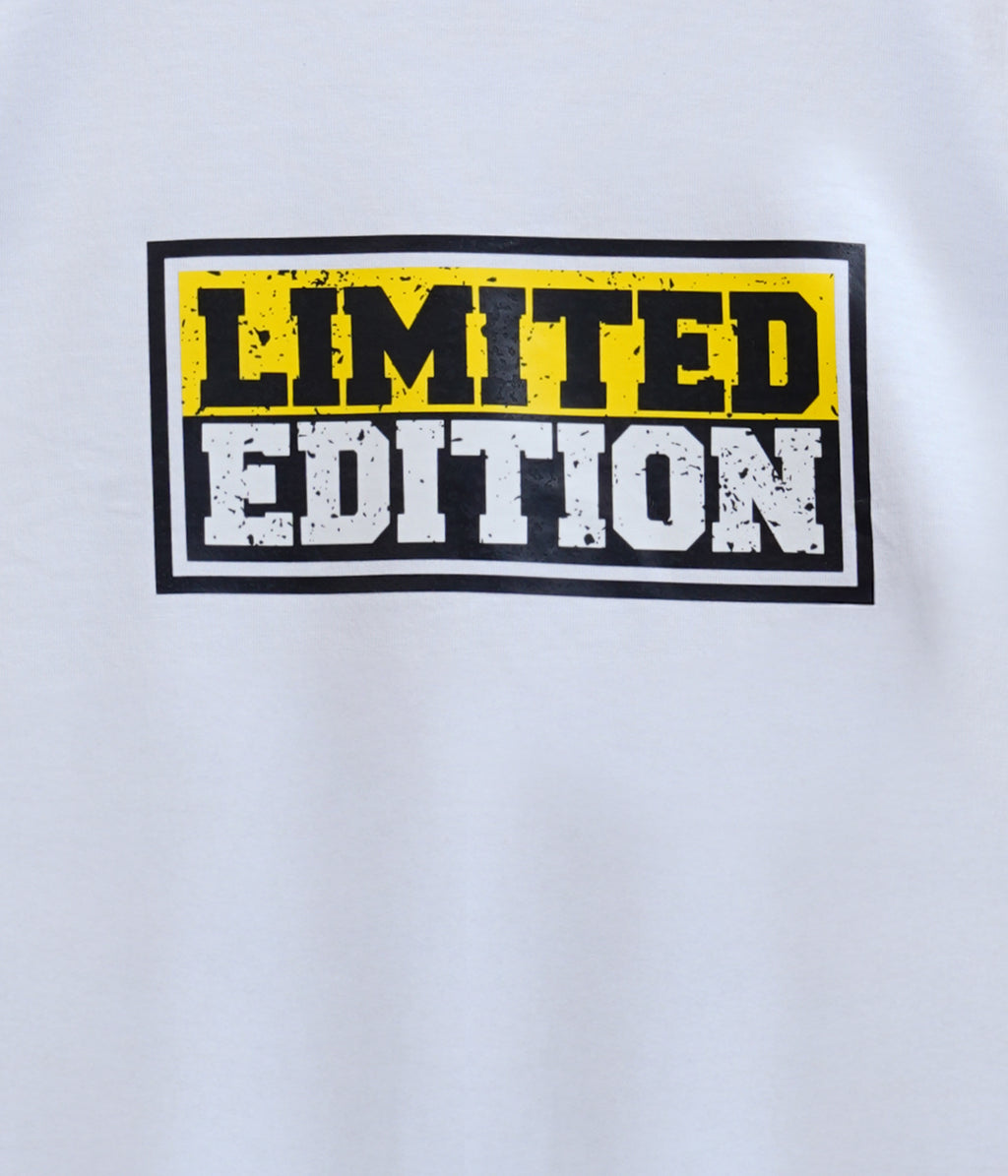 Dechado Kids White Printed Cotton T-Shirt – Round Neck Casual Wear for Boys & Girls (2-16 Years)