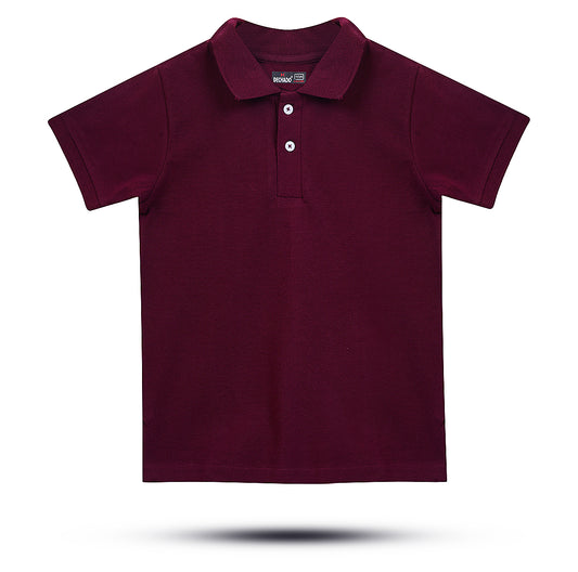 DECHADO - BOYS 100% COTTON SOLID POLO - MAROON