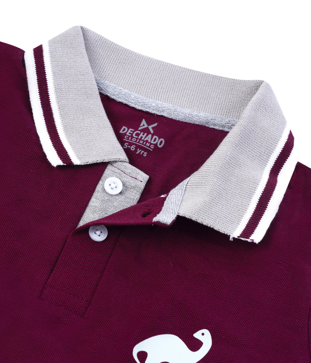 Dechado Boys Solid Pure Cotton T Shirt
