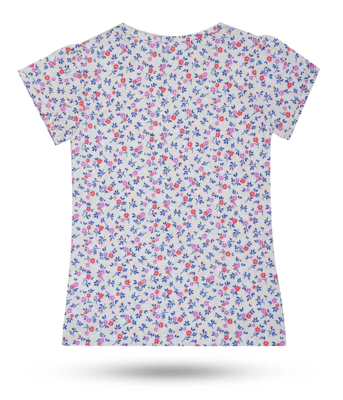 Dechado Girls Printed Pure Cotton Regular T Shirt