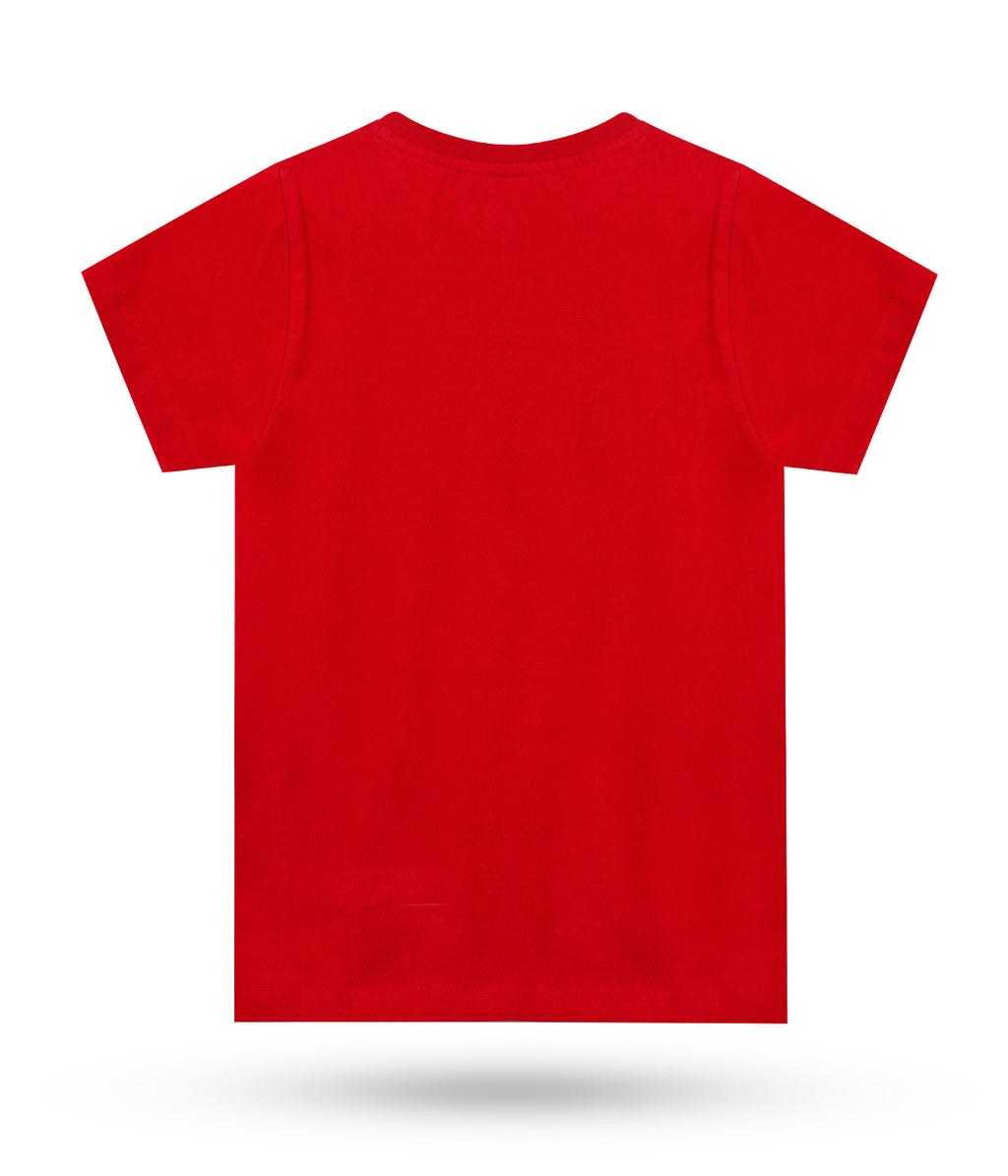 DECHADO Pure Cotton Solid T-Shirt for Boys and Kids | Red Cotton Tshirt