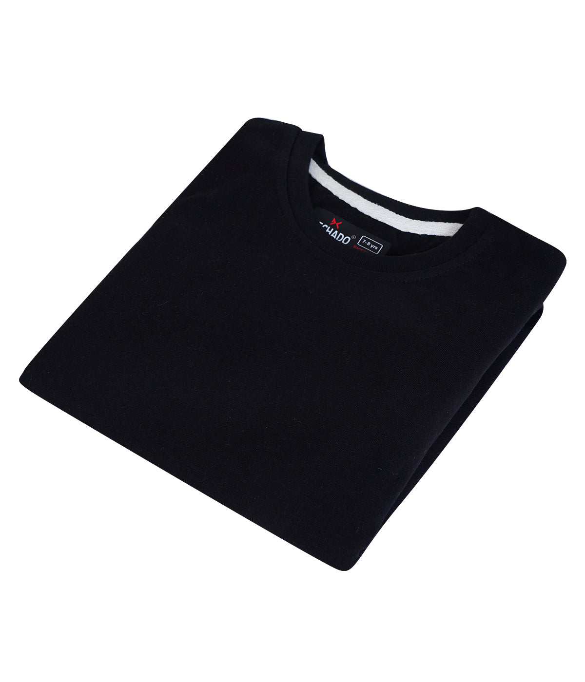 Boys Solid Pure Cotton Regular T Shirt  (Black, Pack of 1)