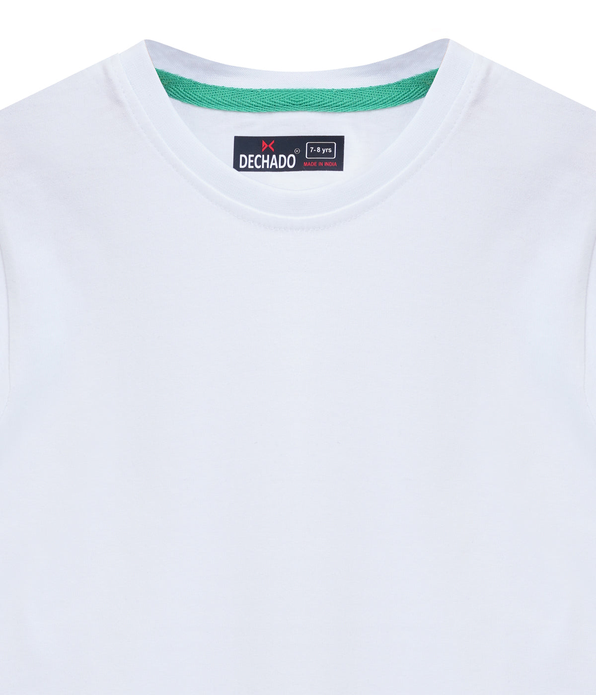 Boys Solid Pure Cotton Regular T Shirt  (White, Pack of 1)
