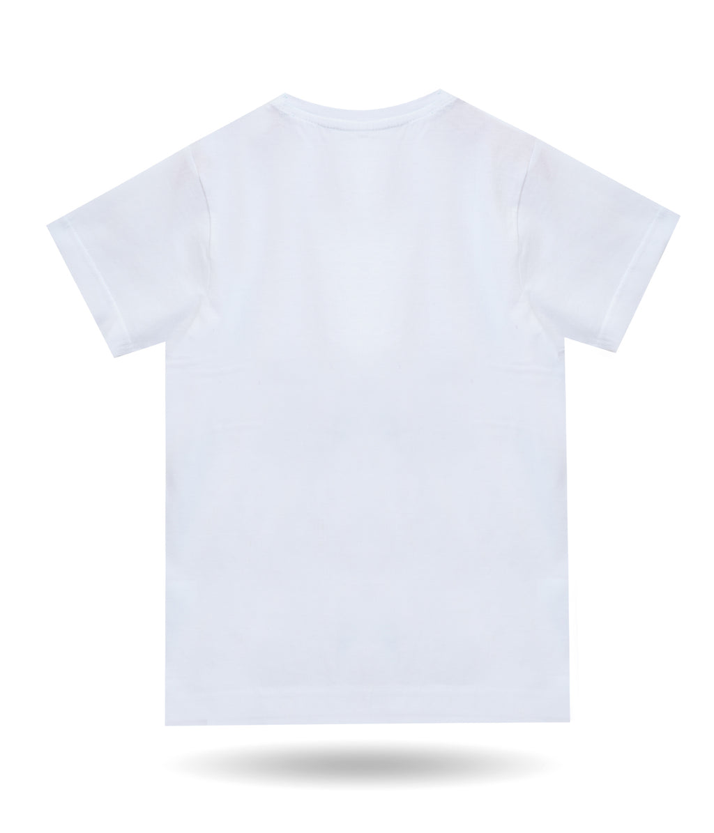 Boys Solid Pure Cotton Regular T Shirt  (White, Pack of 1)
