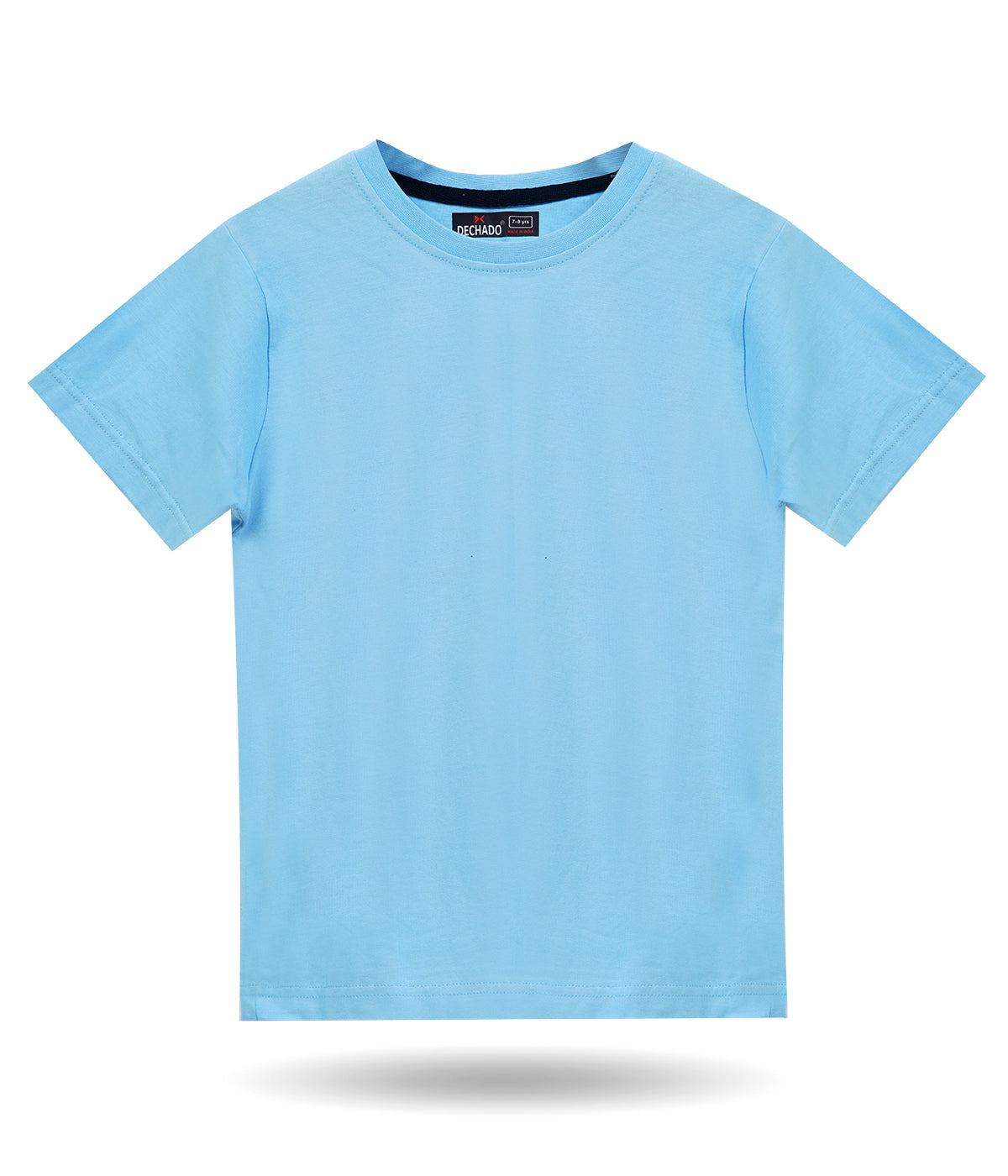 Boys Solid Pure Cotton Regular T Shirt  (Blue, Pack of 1)