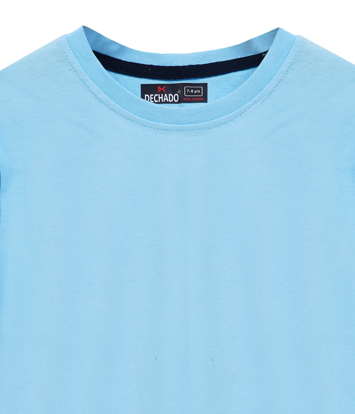 Boys Solid Pure Cotton Regular T Shirt  (Blue, Pack of 1)