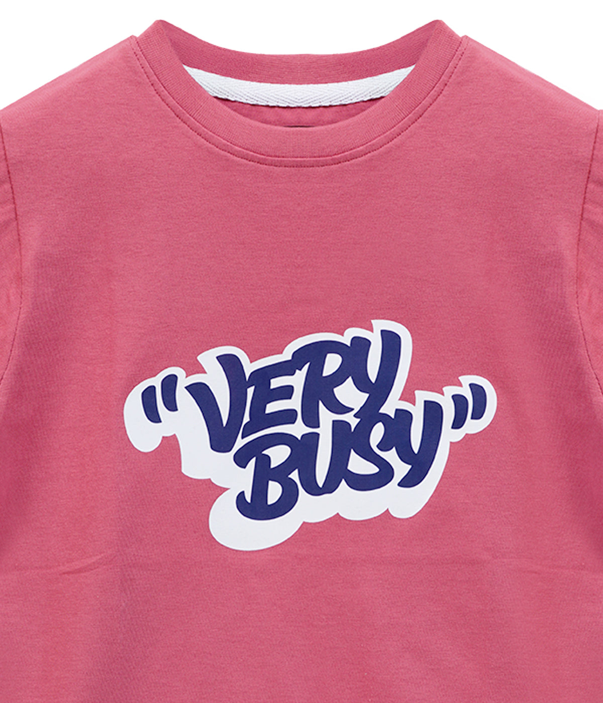 Dechado Boys Premium Cotton Graphic Onion Pink T-Shirt – "Very Busy" Print | 2–16 Years