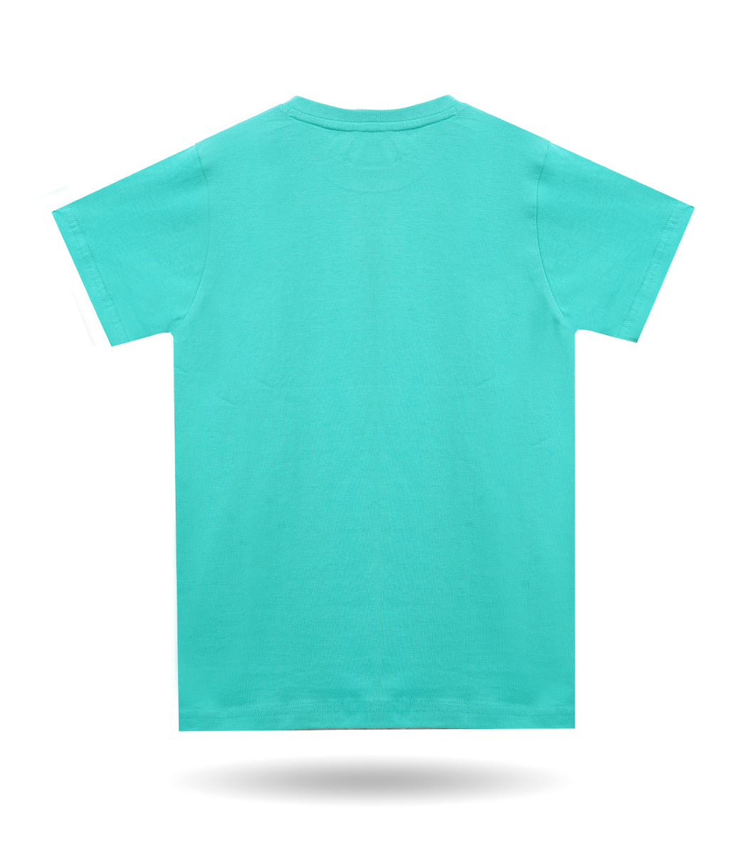 Boys Solid Pure Cotton Regular T Shirt  (Green, Pack of 1)