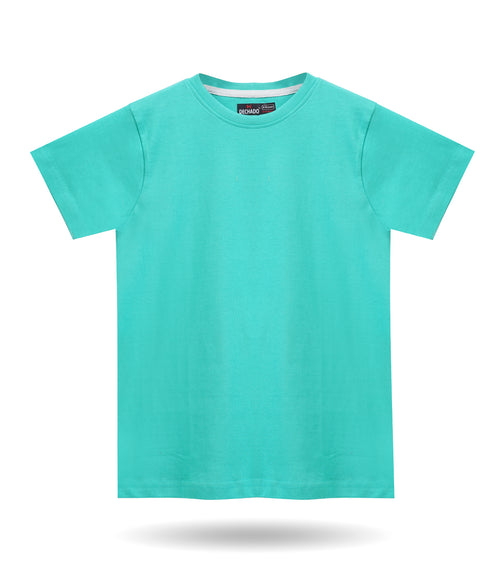 Boys Solid Pure Cotton Regular T Shirt  (Green, Pack of 1)