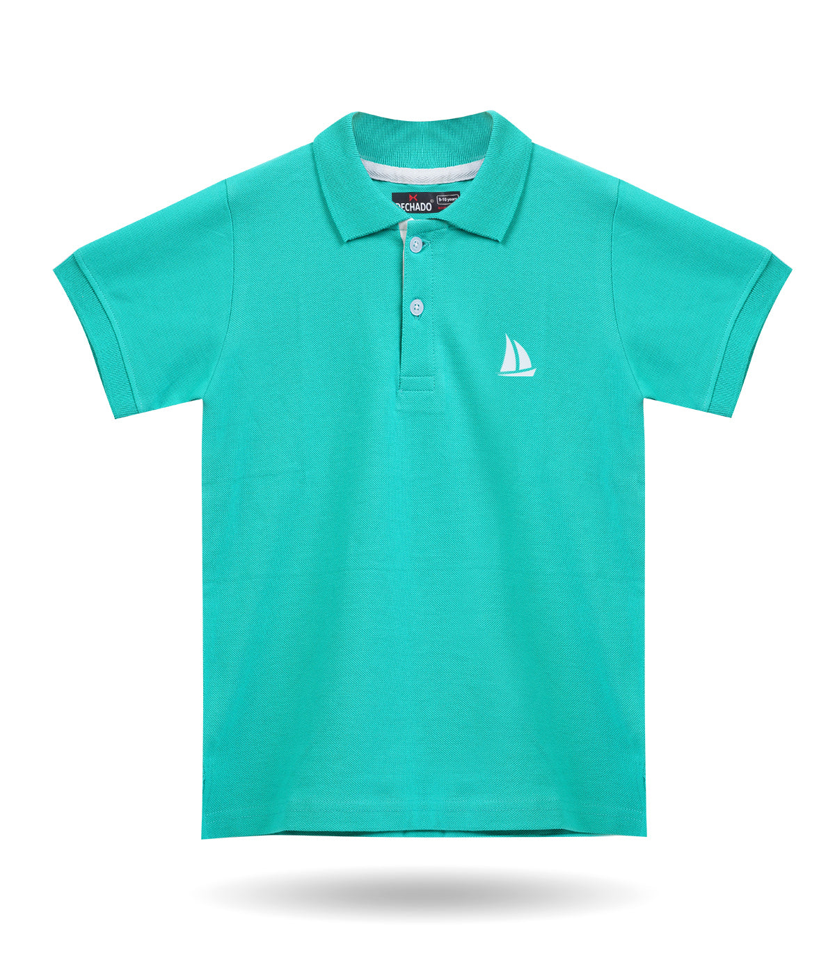 Dechado Boys Solid Pure Cotton Polo T Shirt Green