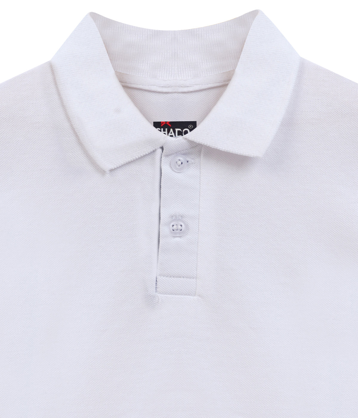 DECHADO - BOYS 100% COTTON SOLID POLO - WHITE