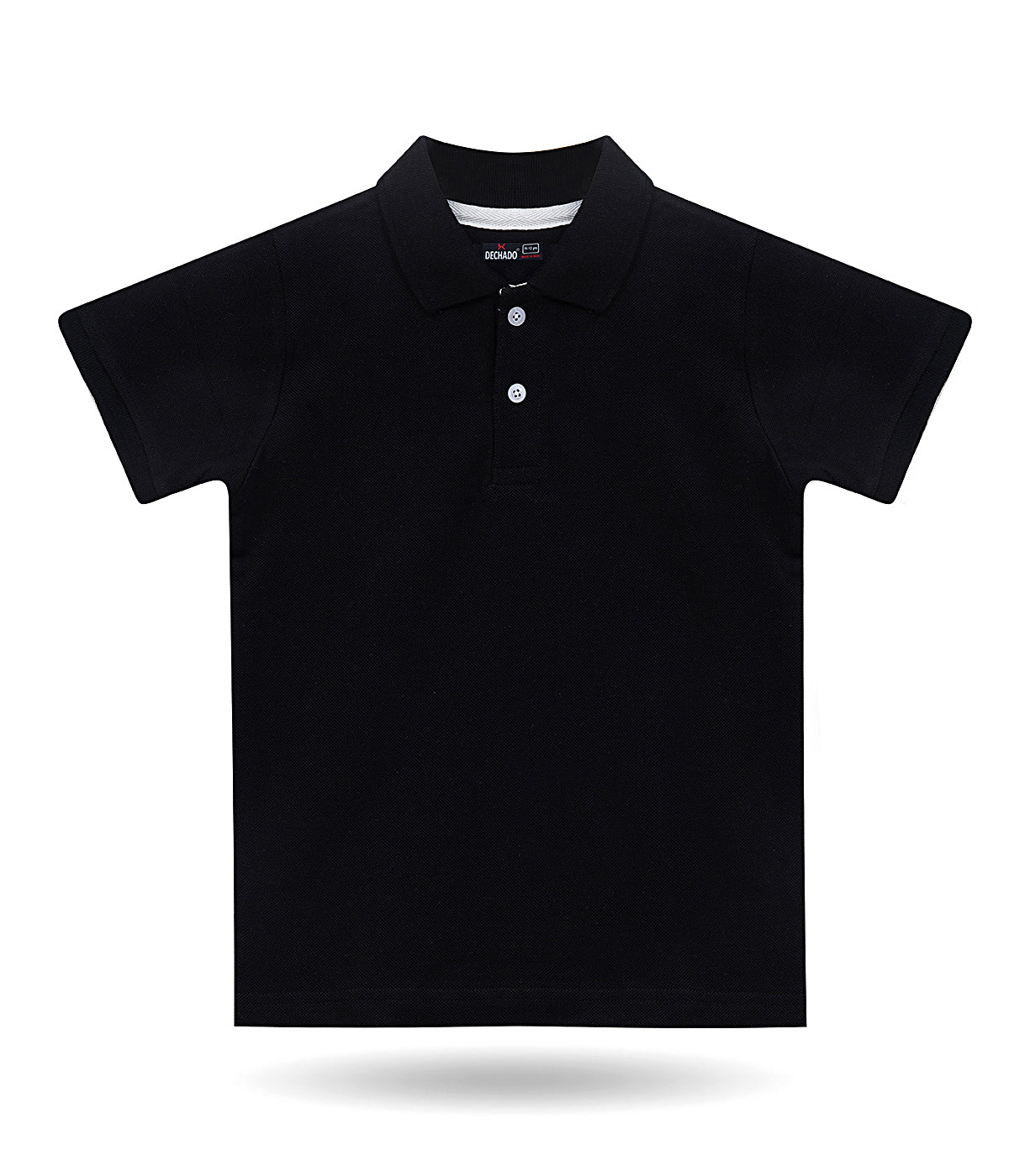 DECHADO - BOYS 100% COTTON SOLID POLO - BLACK