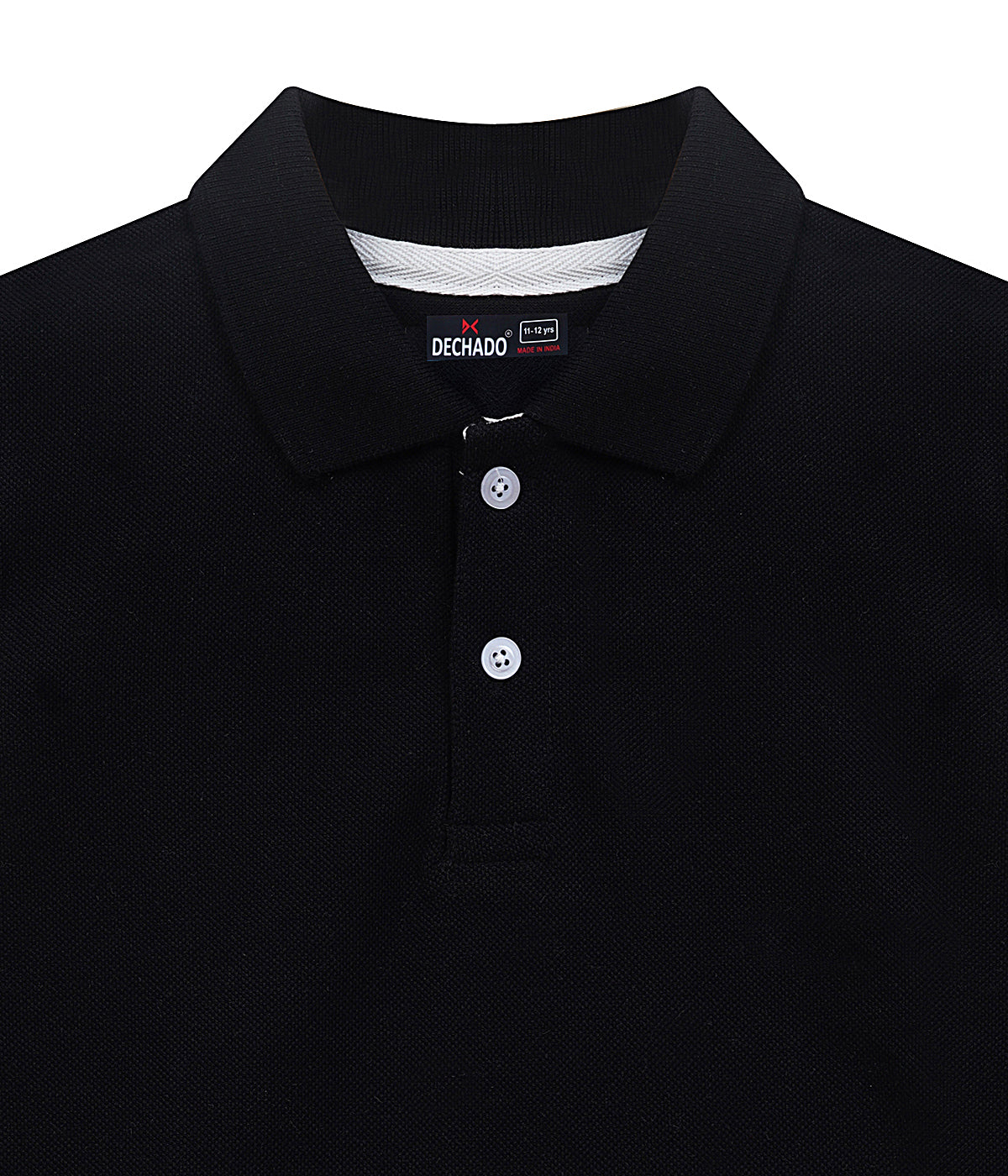 DECHADO - BOYS 100% COTTON SOLID POLO - BLACK