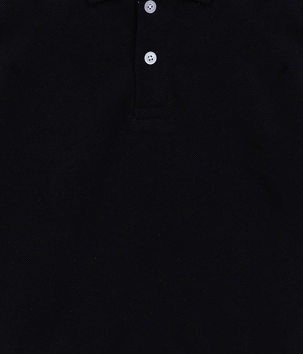 DECHADO - BOYS 100% COTTON SOLID POLO - BLACK