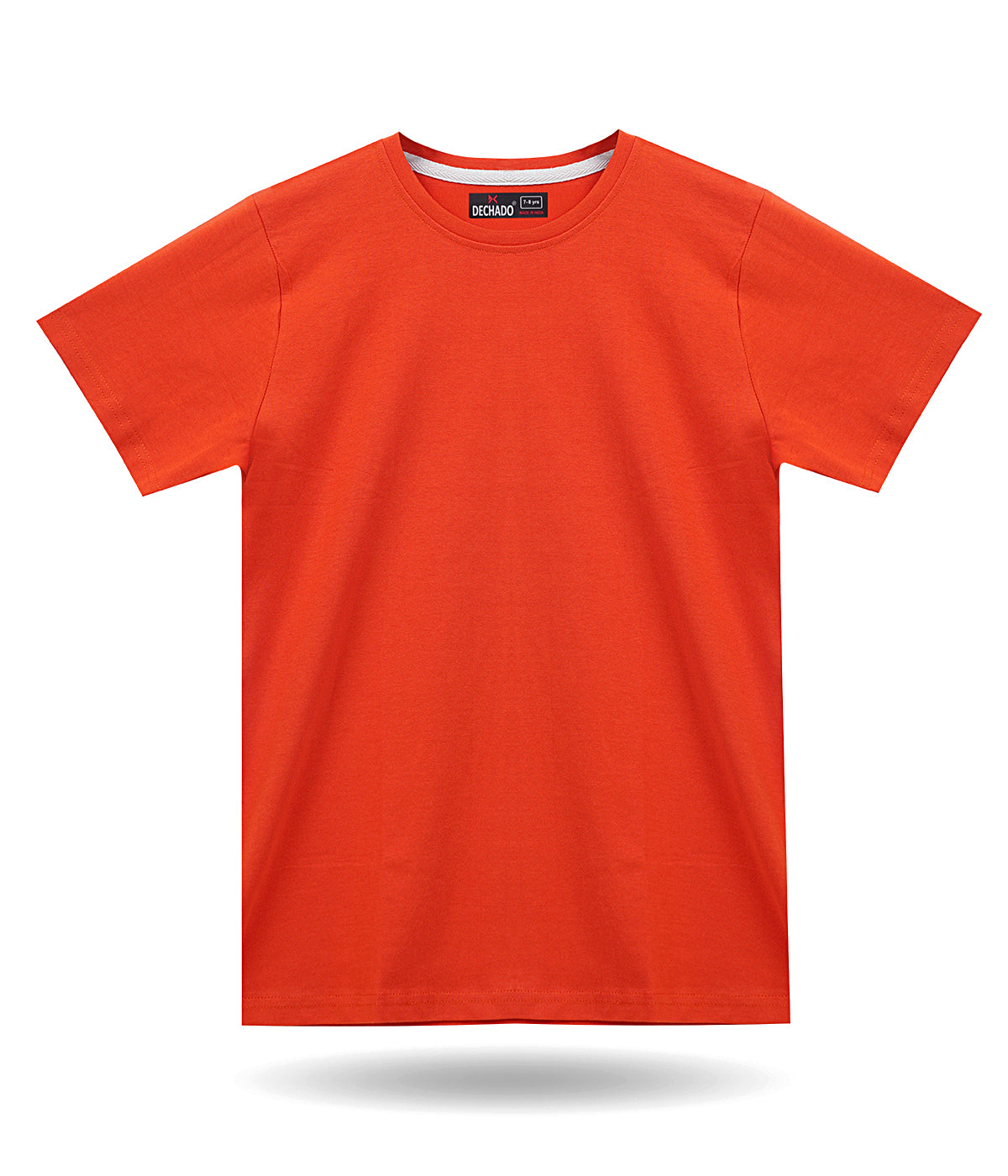 Boys Solid Pure Cotton Regular T Shirt  (Orange, Pack of 1)