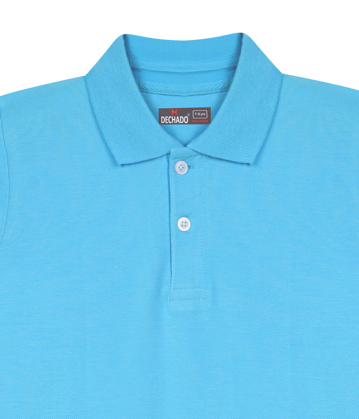 DECHADO - BOYS 100% COTTON SOLID POLO - SKY BLUE