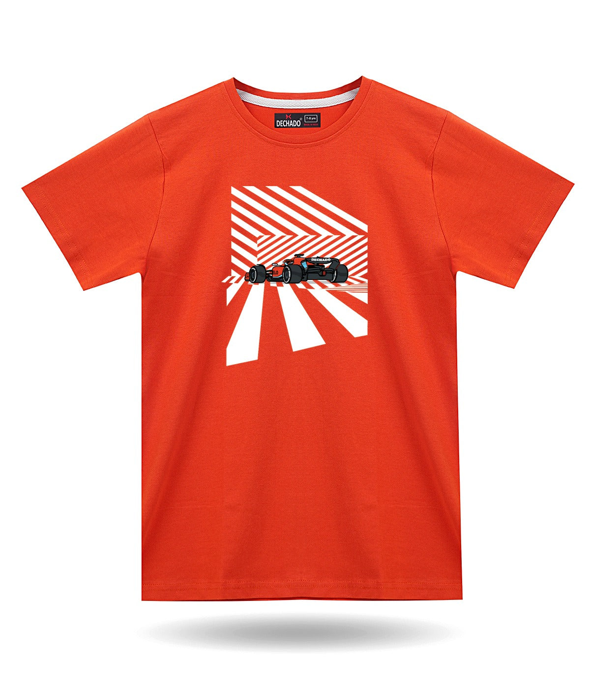 Dechado Boys Graphic Racing Car T-Shirt | Cotton | Orange | 2-16 Years