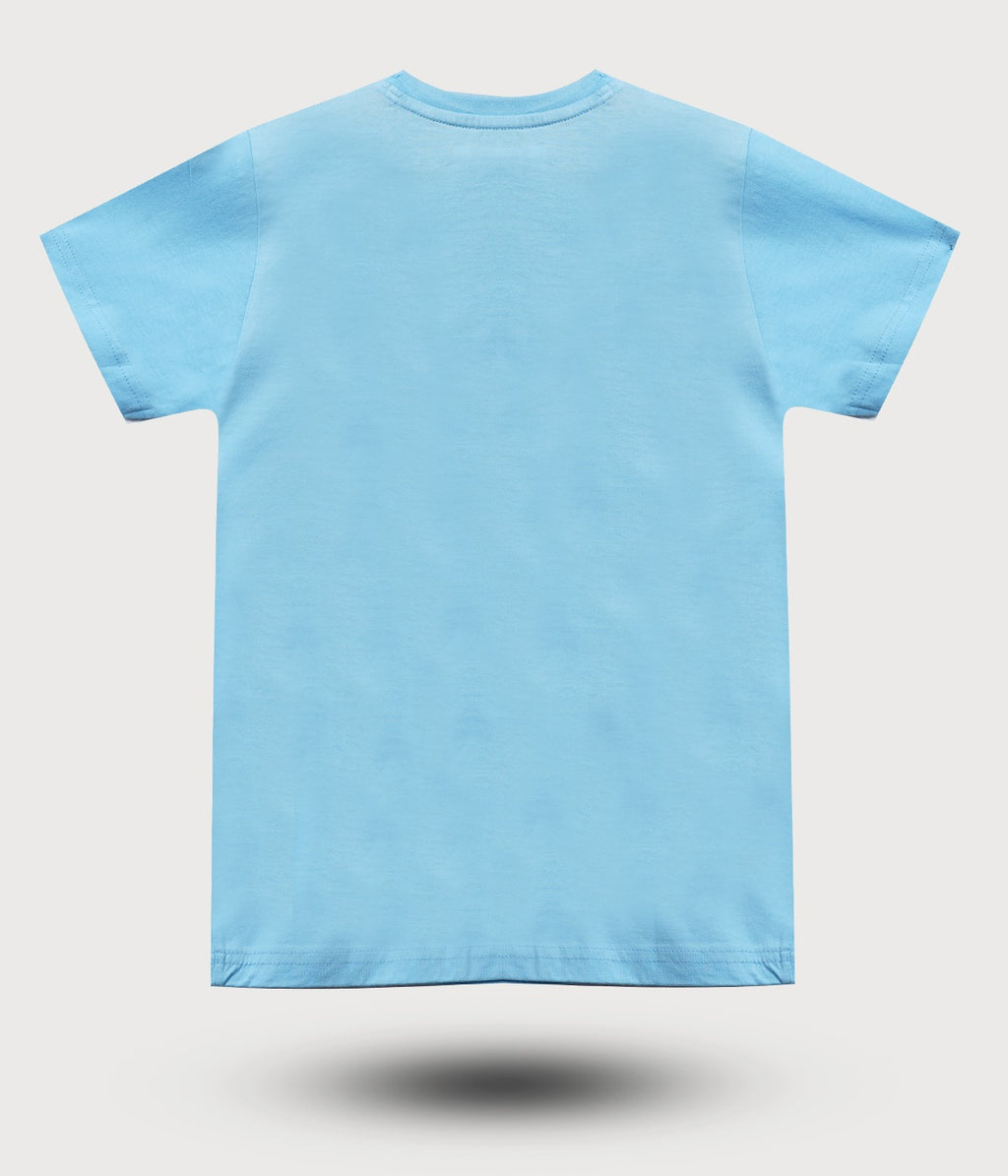 Dechado Boys Sky Blue Tokyo Printed Cotton T-Shirt | Round Neck | Half Sleeve | Casual Wear (2–16 Years)