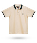 DECHADO - BOYS 100% COTTON POLO T-SHIRT - LIGHT BEIGE
