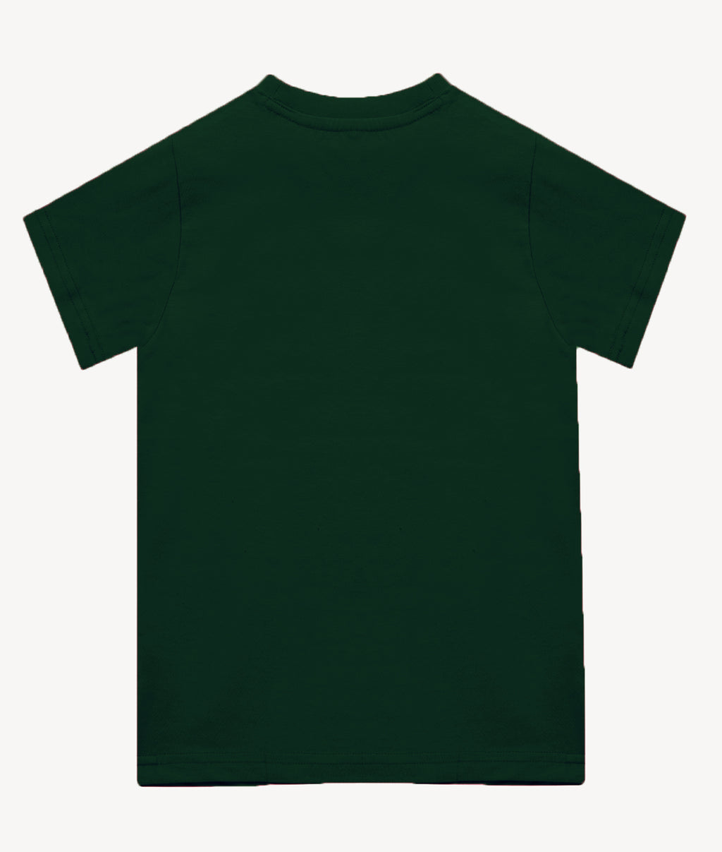 DECHADO Kids Bottle Green Cotton Flag Print T-Shirt for Independence Day & Republic Day | Ages 2-16