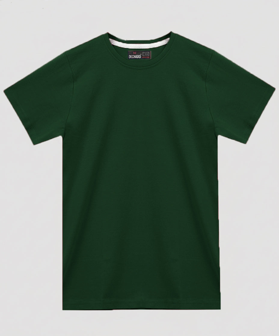 DECHADO Kids 100% Cotton Round Neck Half Sleeve T-Shirt Combo Pack of 2 (White & Bottle Green) | Soft Cotton | Boys & Girls | 2-16 Years