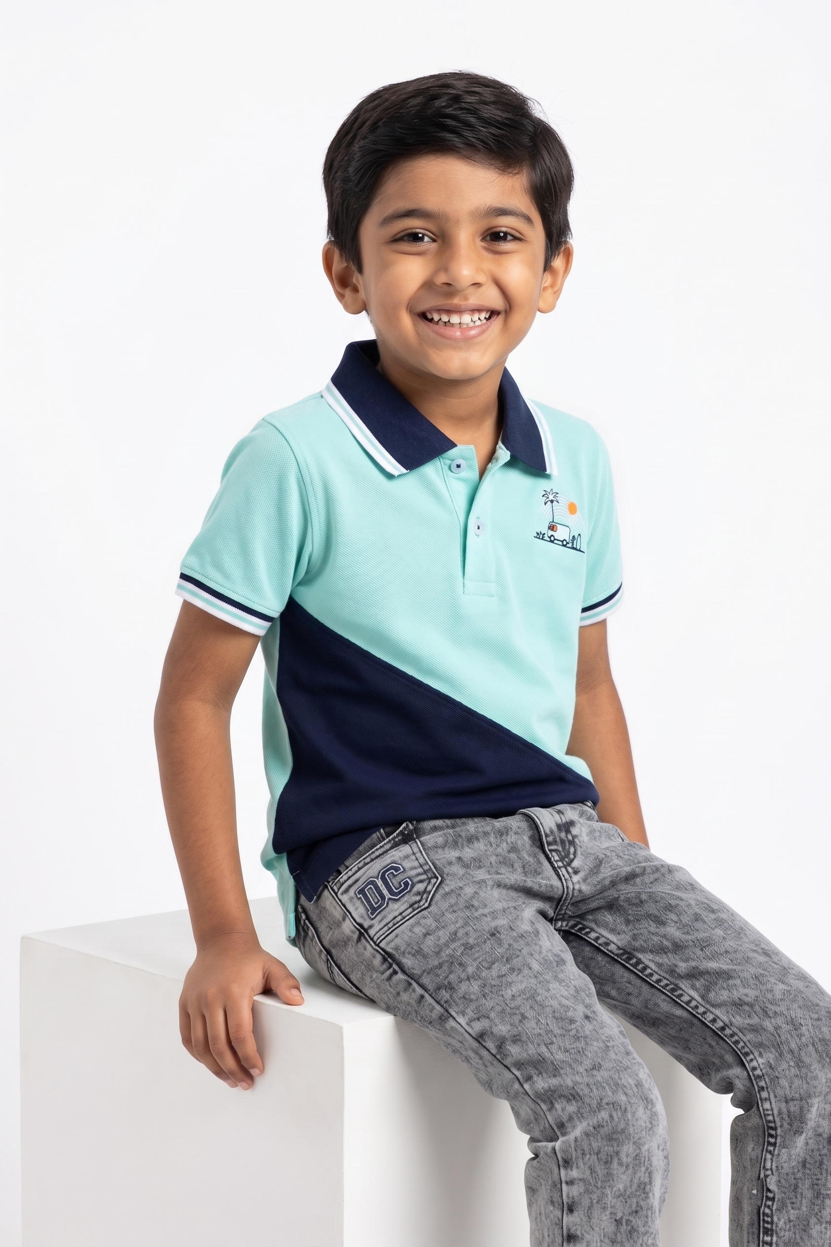 Dechado Boys Solid Pure Cotton T Shirt
