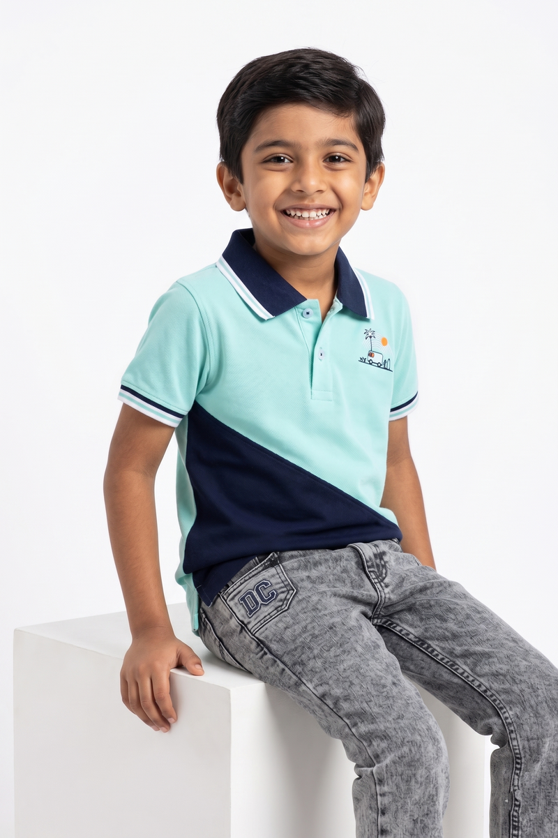 Dechado Boys Solid Pure Cotton T Shirt